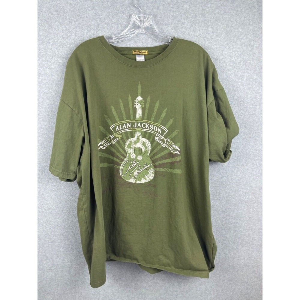 Alan Jackson Shirt Men's 3XL Green Short‎ Sleeve Music Tour Band Concert Tee